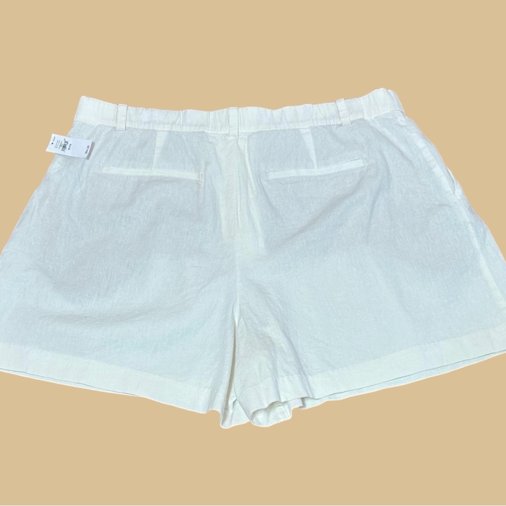 GAP 365 Linen Blend Shorts XL High Rise White Summer NWT - Picture 2 of 10